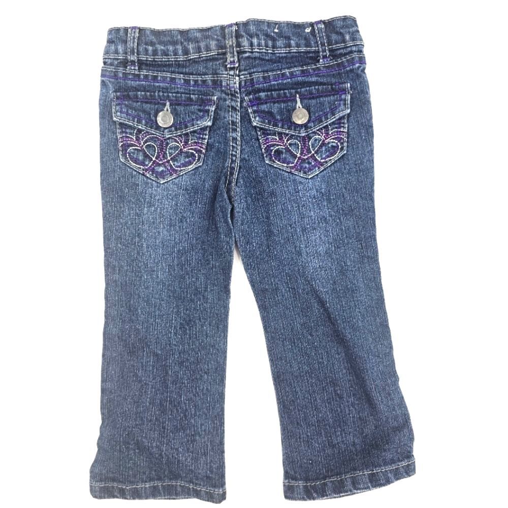 Y2K Arizona Jean Company Baby Girls Embroidered Flare Jeans Size 12-18 Months